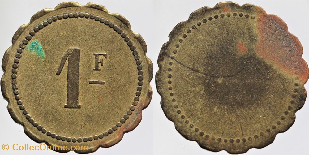 Jeton de 1 franc monnaies monde france jeton de 1 franc