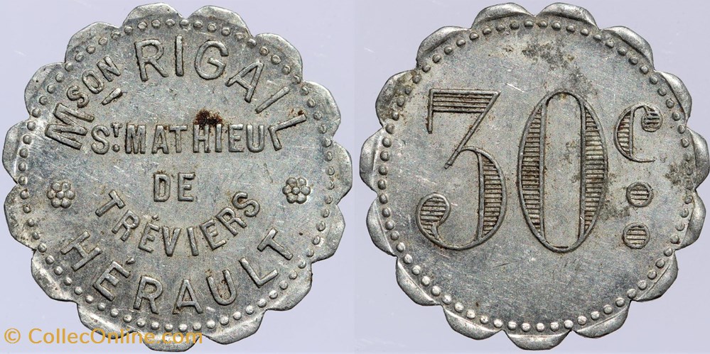 34 - St-Mathieu-de-Treviers - 30 centimes monnaies monde france 34 st mathieu de treviers 30 centimes