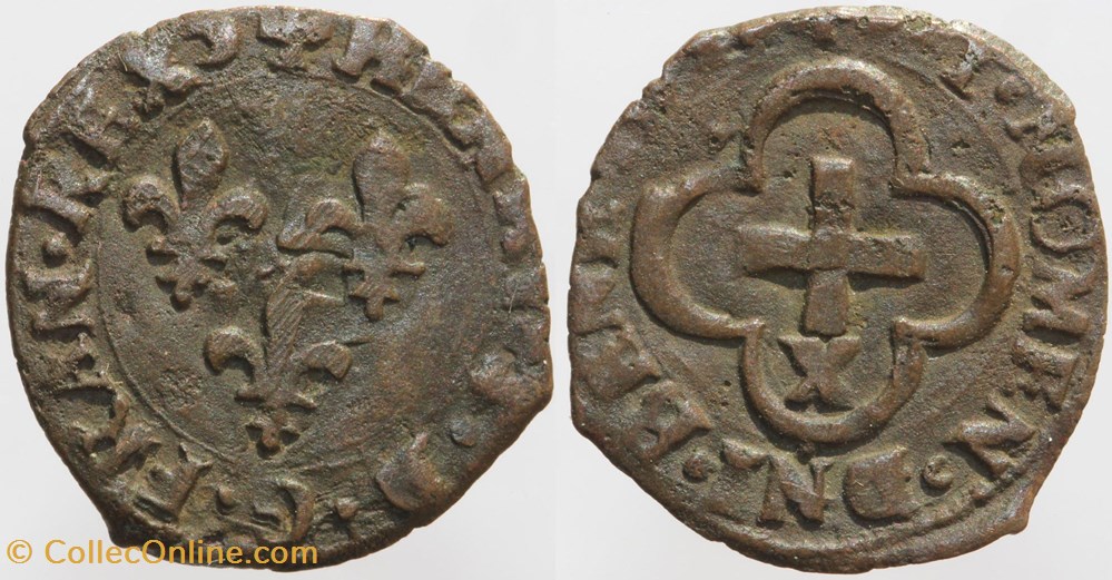 monnaies europe medievale france royales dy 1005 henri ii double tournois 1552 villefranche