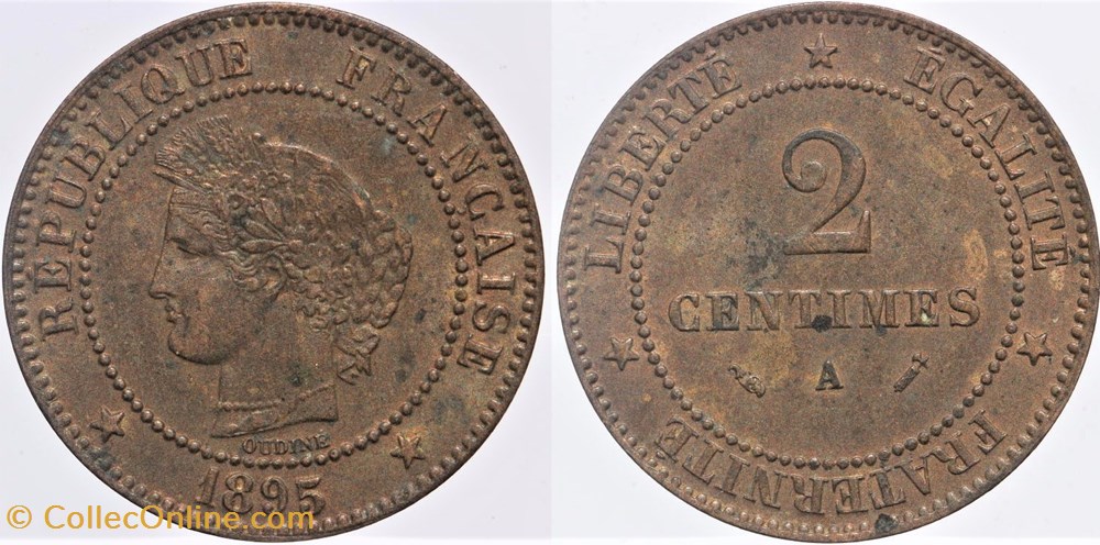 F-109 - Troisième République - Cérès - 2 c. - 1895 A monnaies monde france f 109 troisieme republique ceres 2 c 1895 a
