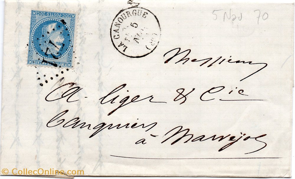 documents anciens marques postales europe 1870 cachet type 16 g c 721