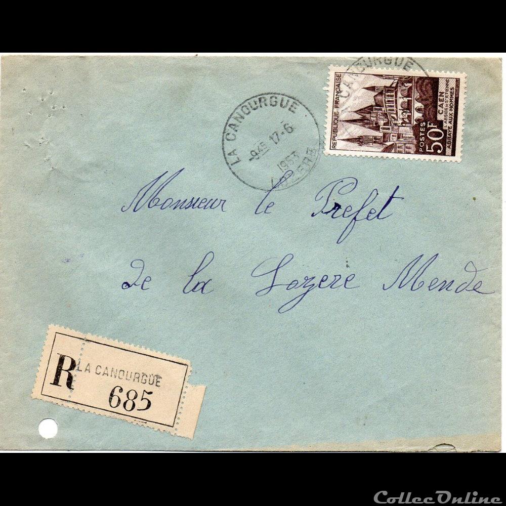1953 - Cachets type A5 sur recommandé marque postale europe france 1953 cachets type a5 sur recommande