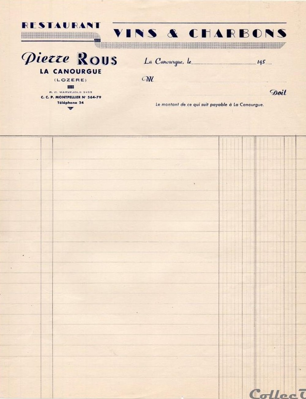 Roux Pierre (vers 1950) documents anciens factures commerciaux roux pierre vers 1950