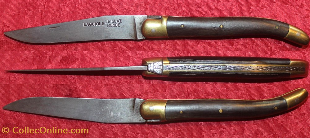 Laguiole, Le Glaz à Mende 3 couteaux regionaux laguiole le glaz a mende