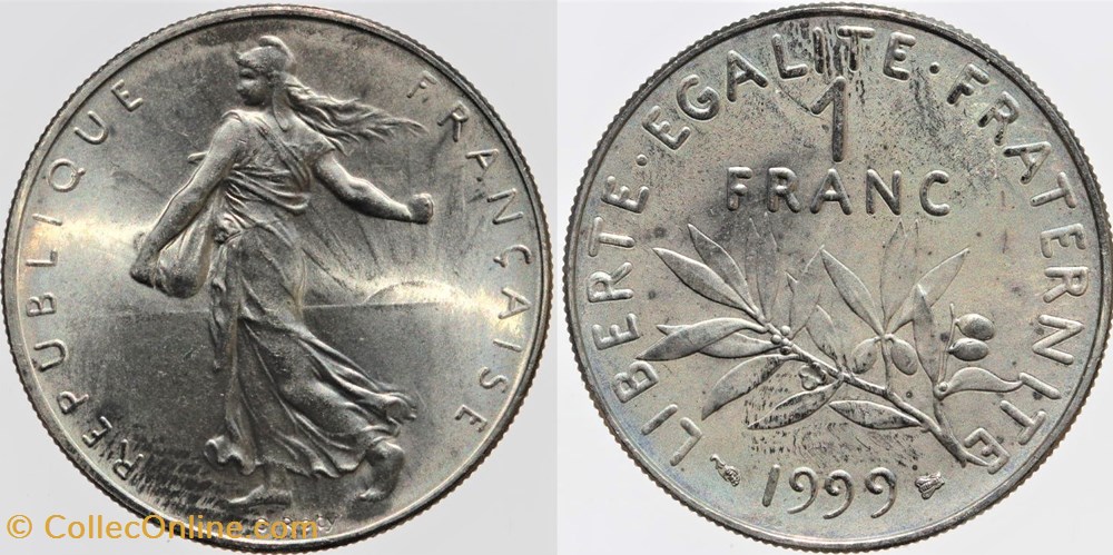 monnaies monde france f 226 roty 1 fr 1999