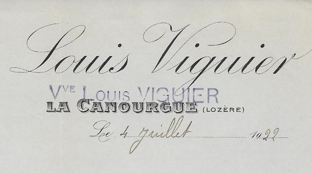 documents anciens factures commerciaux viguier louis veuve 1922