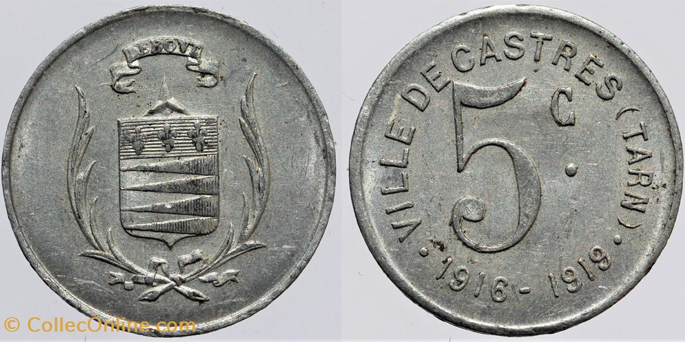 81 - Castres - 5 centimes monnaies monde france 81 castres 5 centimes