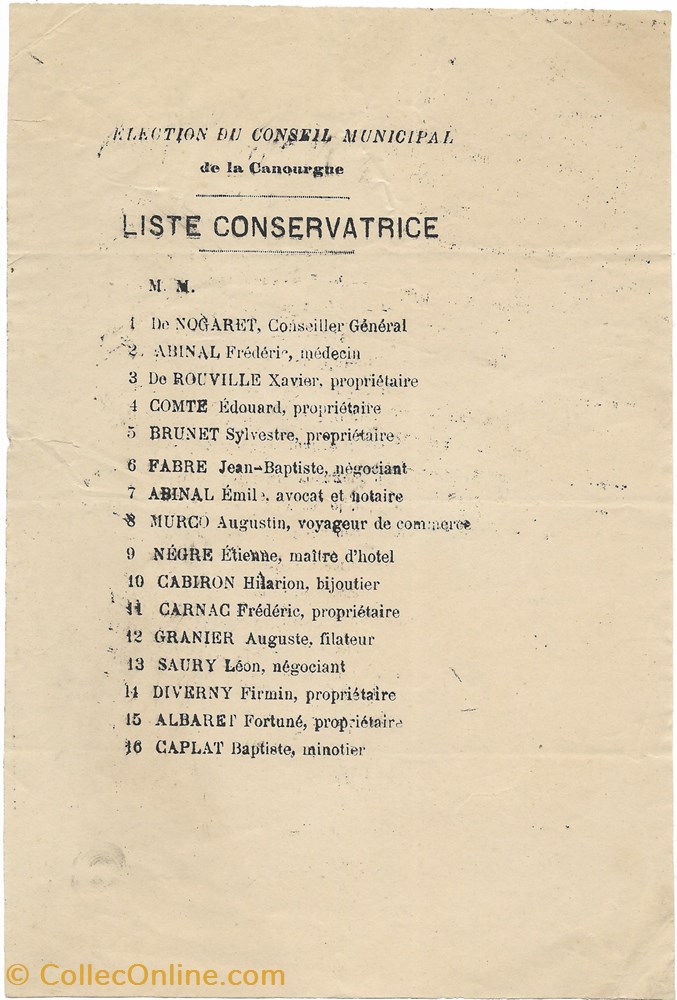 documents anciens autres elections fin xixe