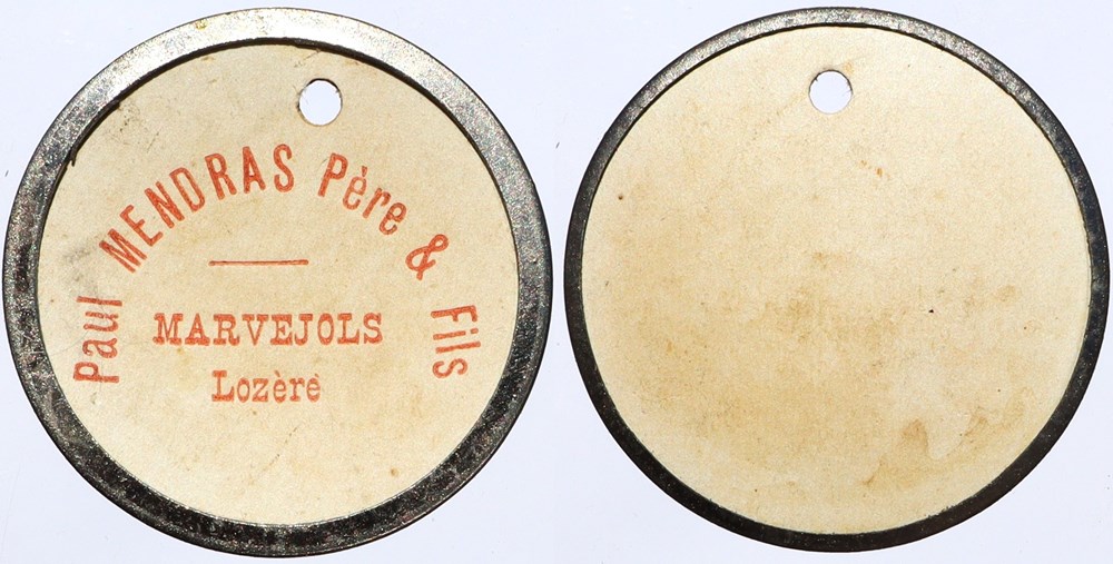 48 - Marvejols, jeton / étiquette monnaies paranumismatique jetons poids 48 marvejols jeton etiquette