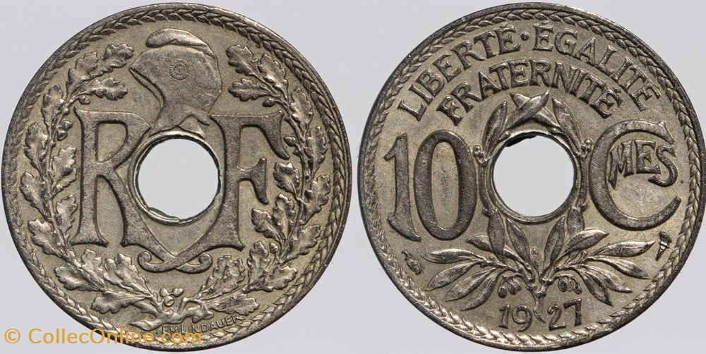 F-138 - Lindauer - 10 c. - 1927 monnaies monde france f 138 lindauer 10 c 1927