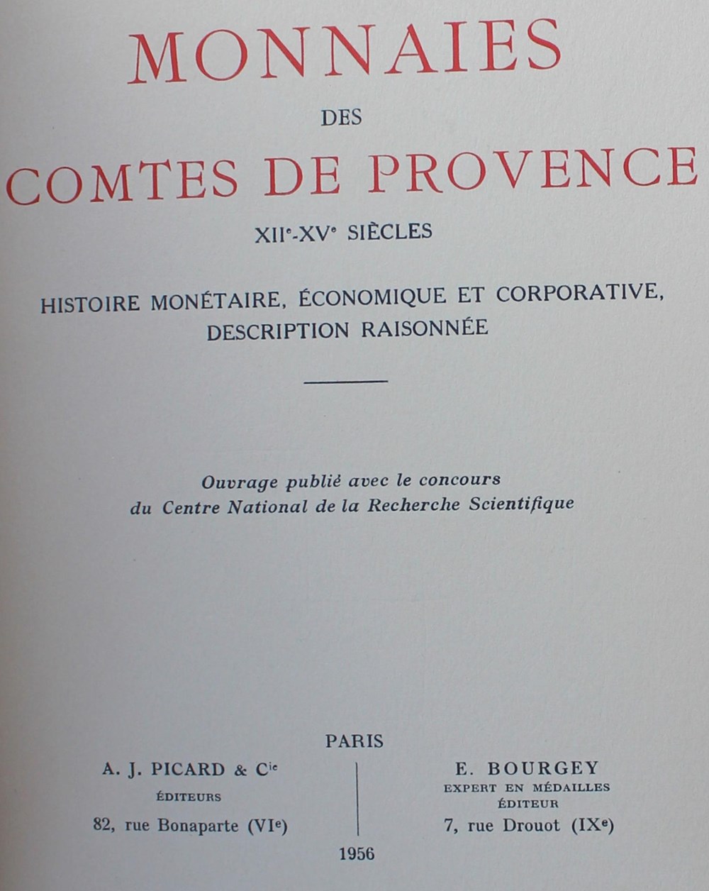 1956 - Monnaies des Comtes de Provence - H. Rolland livres ouvrages 1956 monnaies des comtes de provence h rolland