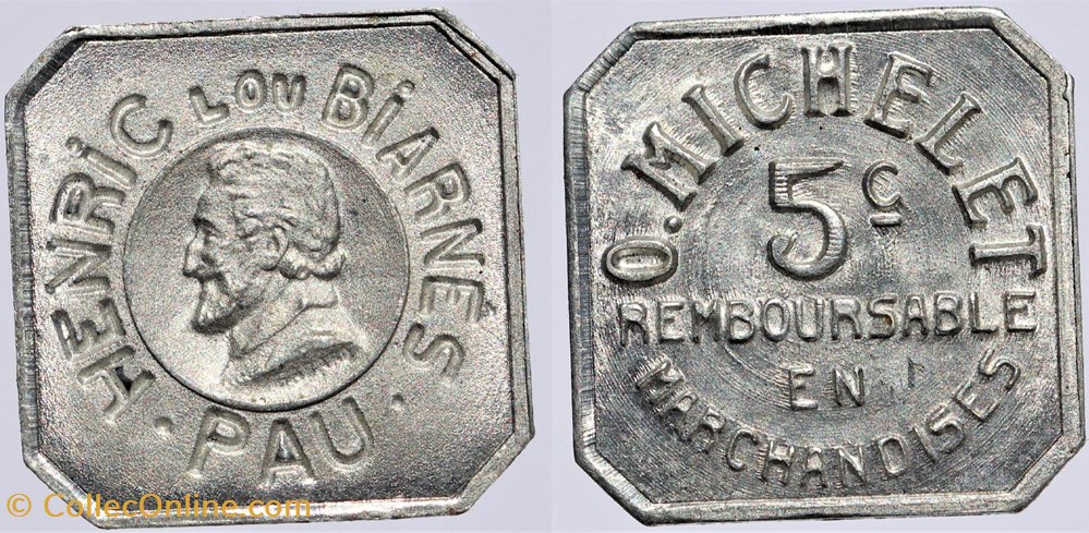 64 - Pau - 5 centimes monnaies monde france 64 pau 5 centimes