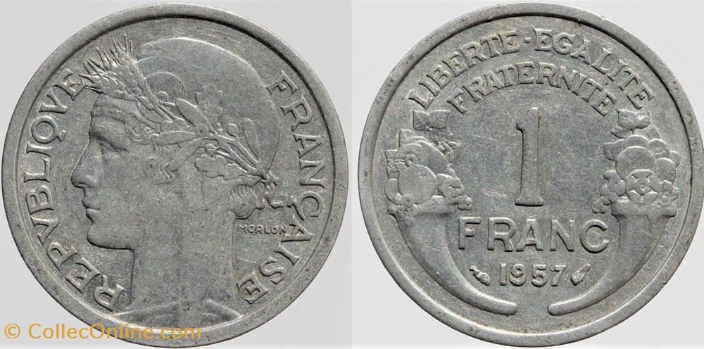 F-221 - Morlon - 1 fr. - 1957 monnaies monde france f 221 morlon 1 fr 1957