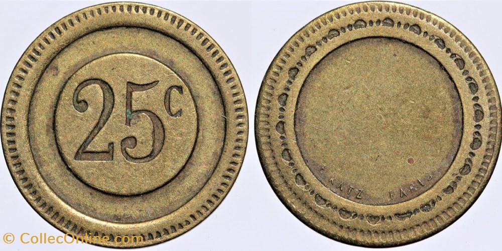 Jeton à consommer - 25 centimes monnaies monde france jeton a consommer 25 centimes