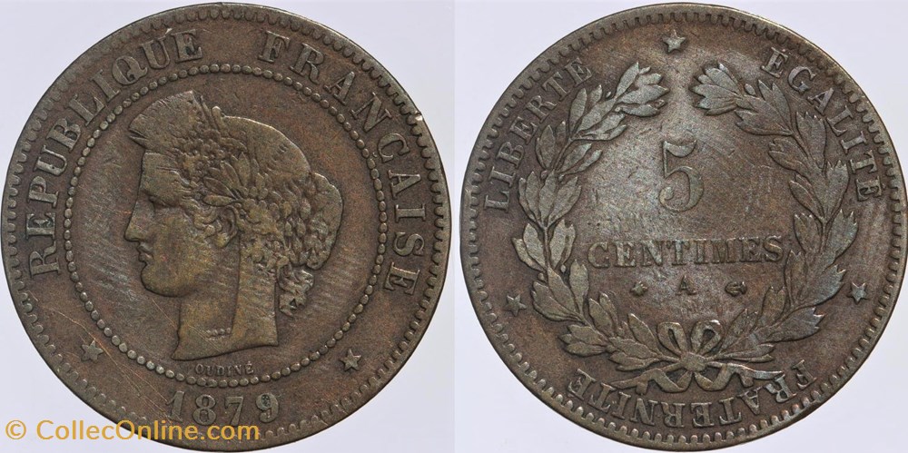 F-118 - Troisième République - Cérès - 5 c. - 1879 A monnaies monde france f 118 troisieme republique ceres 5 c 1879 a