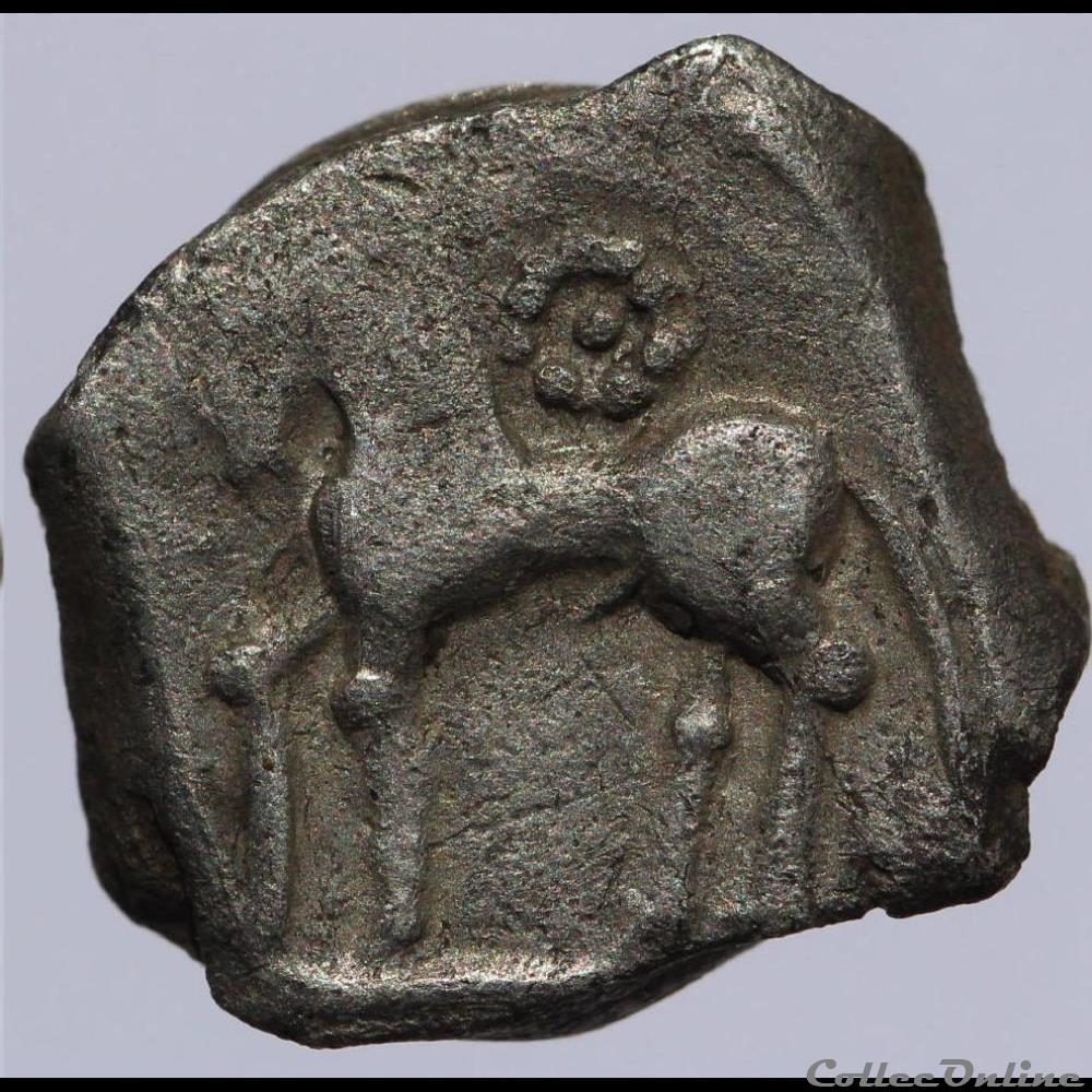 CL série 8.5 - Drachme au cheval et au fleuron monnaie antique gauloise cl serie 8 5 drachme au cheval et au fleuron