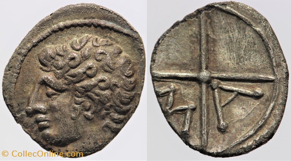 Volques Arécomiques - Obole MA monnaies antiques av jc ap celtes volques arecomiques obole ma