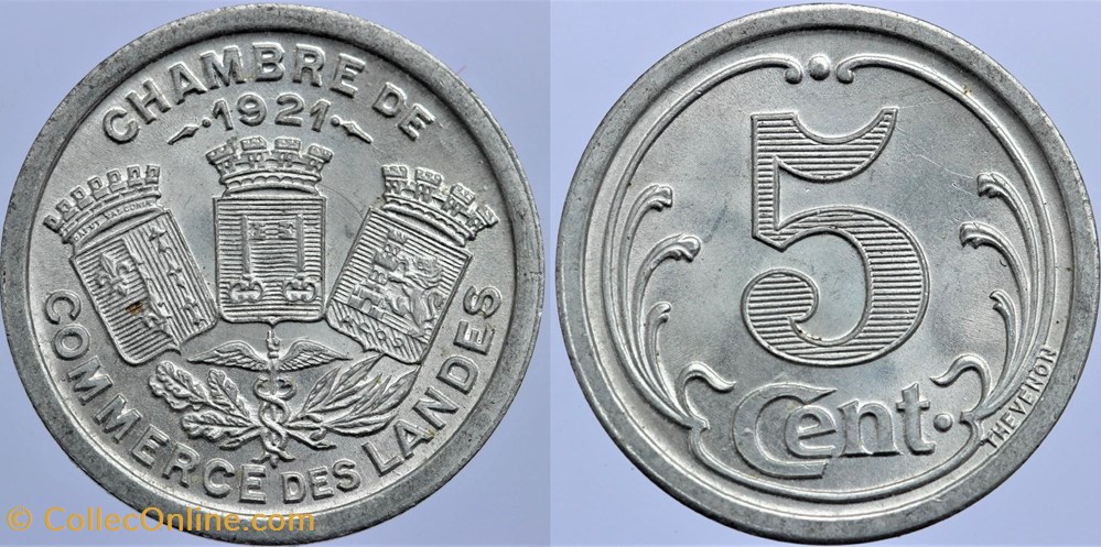 40 - Landes - 5 centimes monnaies monde france 40 landes 5 centimes