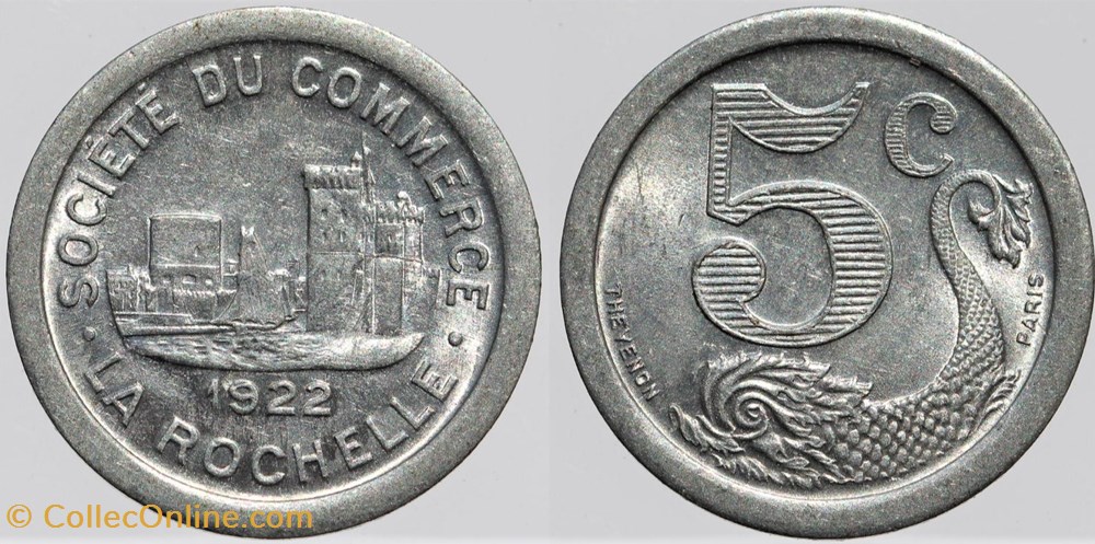 17 - La Rochelle - 5 centimes monnaies monde france 17 la rochelle 5 centimes