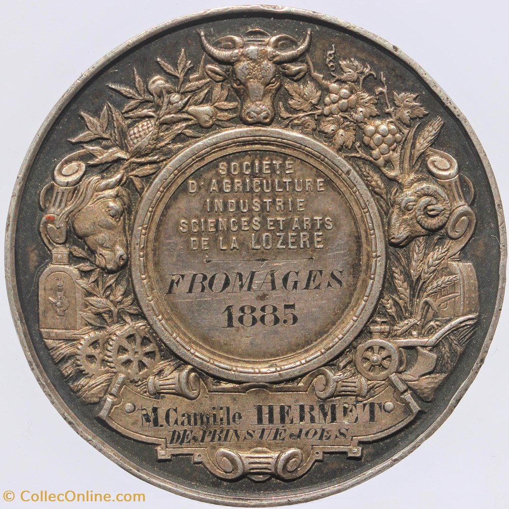1885 - Fromages 3 medailles france 1885 fromages