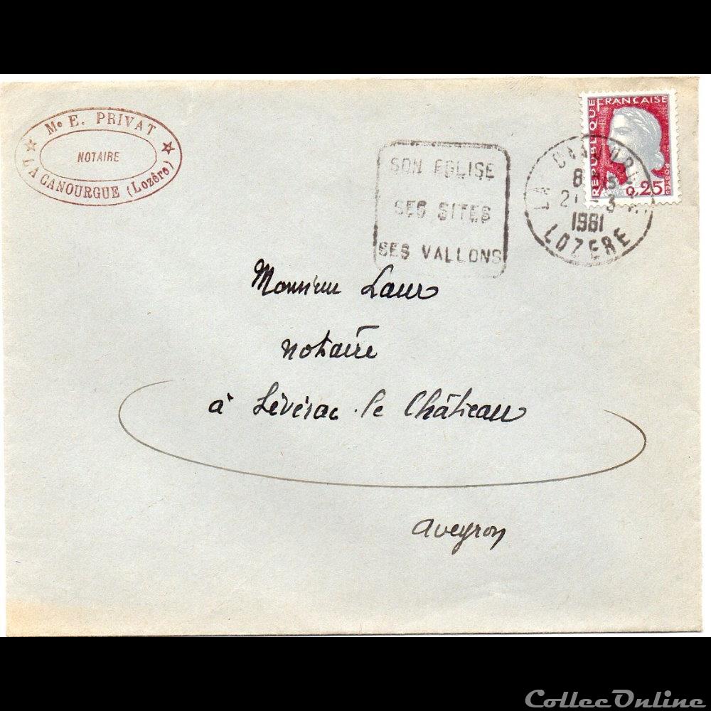 1961 - A7- SON EGLISE/SES SITES/SES VALLONS marque postale europe france 1961 a7 son eglise ses sites ses vallons
