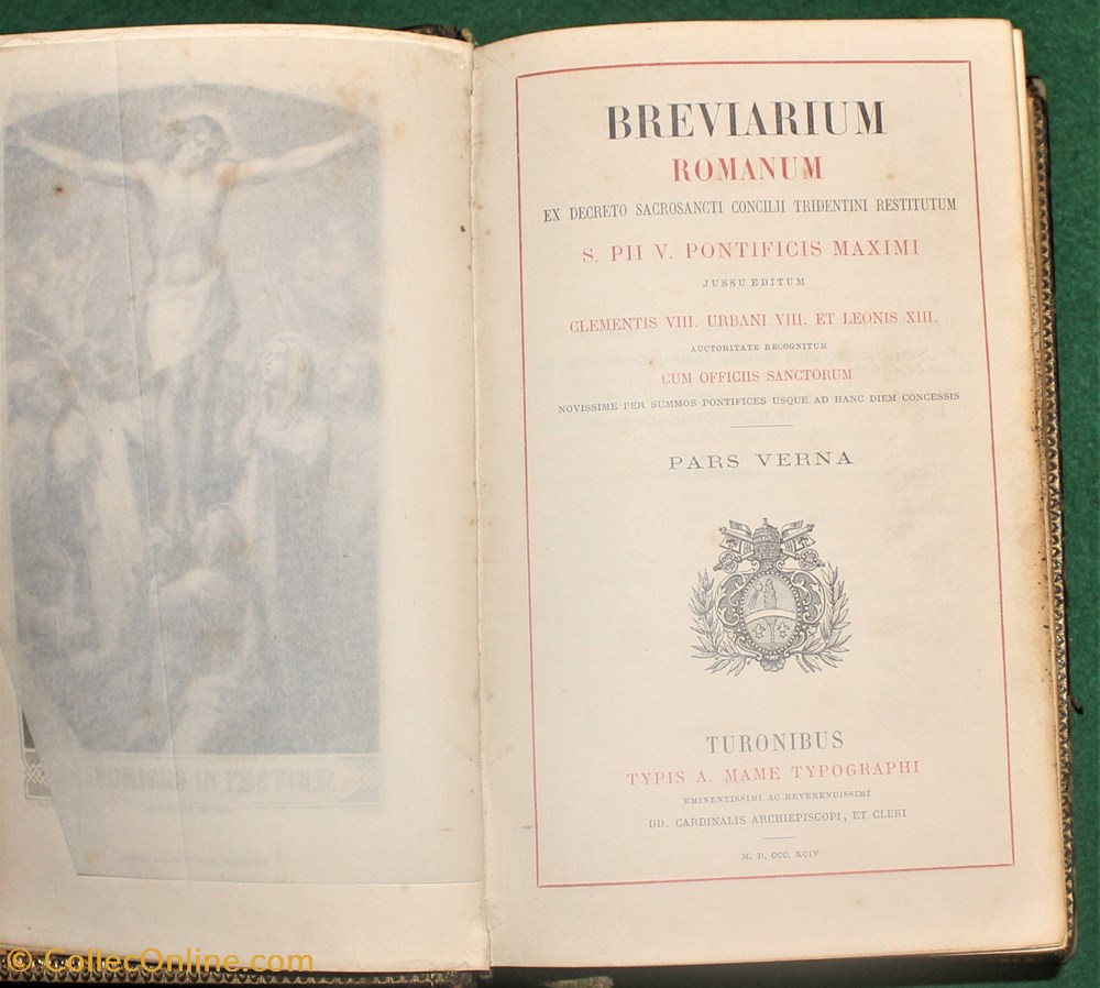 Bréviarum Romanum, 1894 2 livres bd revues breviarum romanum 1894