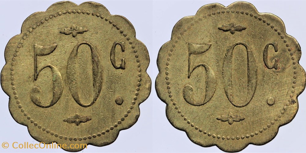 Jeton de 50 centimes monnaies paranumismatique jetons poids jeton de 50 centimes