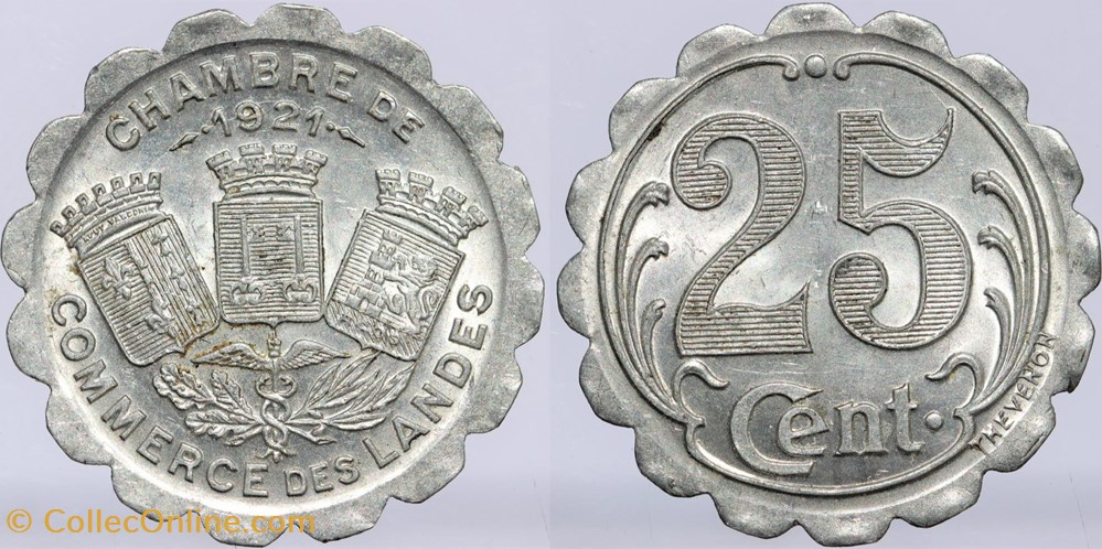 40 - Landes - 25 centimes monnaies monde france 40 landes 25 centimes