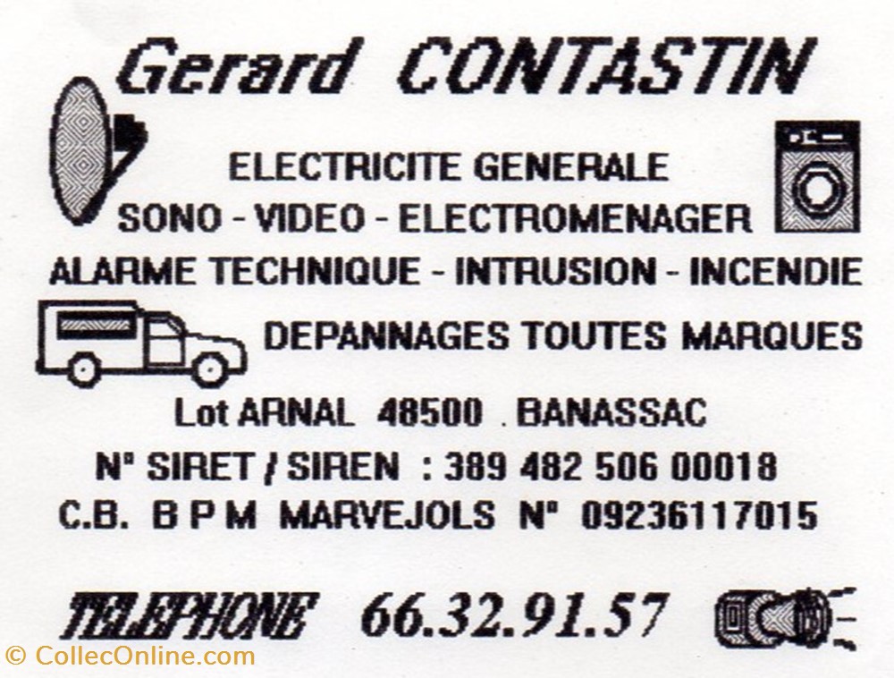 Contastin Gérard (1993) documents anciens factures commerciaux contastin gerard 1993