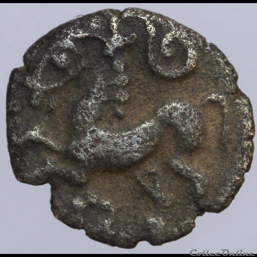 Manque au DT - Obole tête casquée, type 1 monnaie antique gauloise manque au dt obole tete casquee type 1
