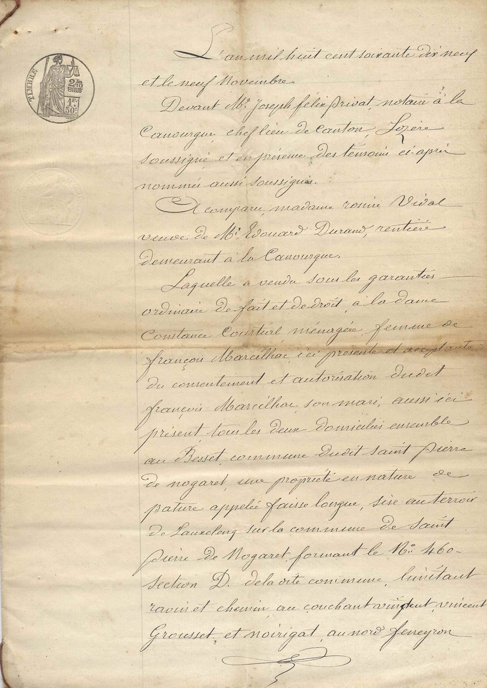 1879 - Vente de propriétés documents anciens autres 1879 vente de proprietes