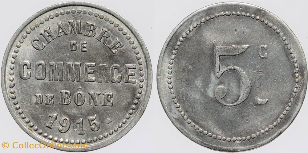 Algérie - Bone - 5 centimes monnaies colonies francaises algerie bone 5 centimes