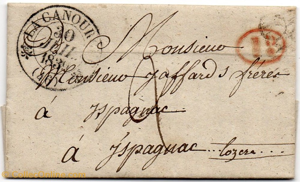 documents anciens marques postales europe 1839 cachet type 12 k decime rural