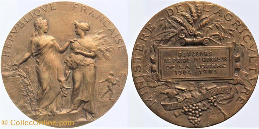 1904-1905 - Concours de prime d'honneur medailles france 1904 1905 concours de prime honneur