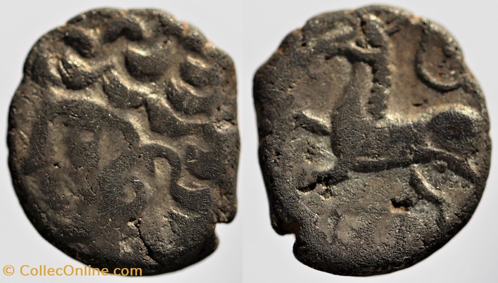 Arvernes - Drachme à l'étandard monnaies antiques av jc ap celtes arvernes drachme a etandard