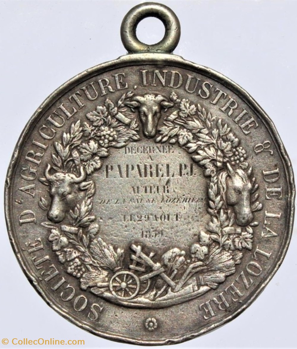 1859 - Récompense d'auteur 3 medailles france 1859 recompense auteur