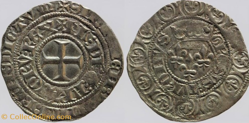 Dy 0384 - Charles VI - Gros monnaies europe medievale france royales dy 0384 charles vi gros