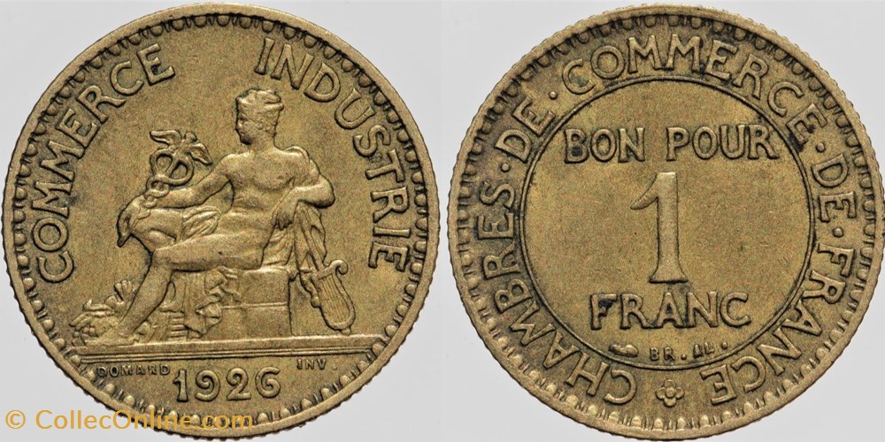 F-218 - Domard - 1 fr. - 1926 monnaies monde france f 218 domard 1 fr 1926