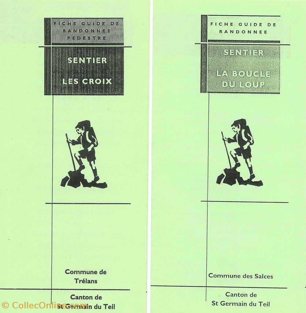 documents anciens menus fiches guide de randonnees pedestre