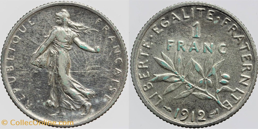 monnaies monde france f 217 roty 1 fr 1912