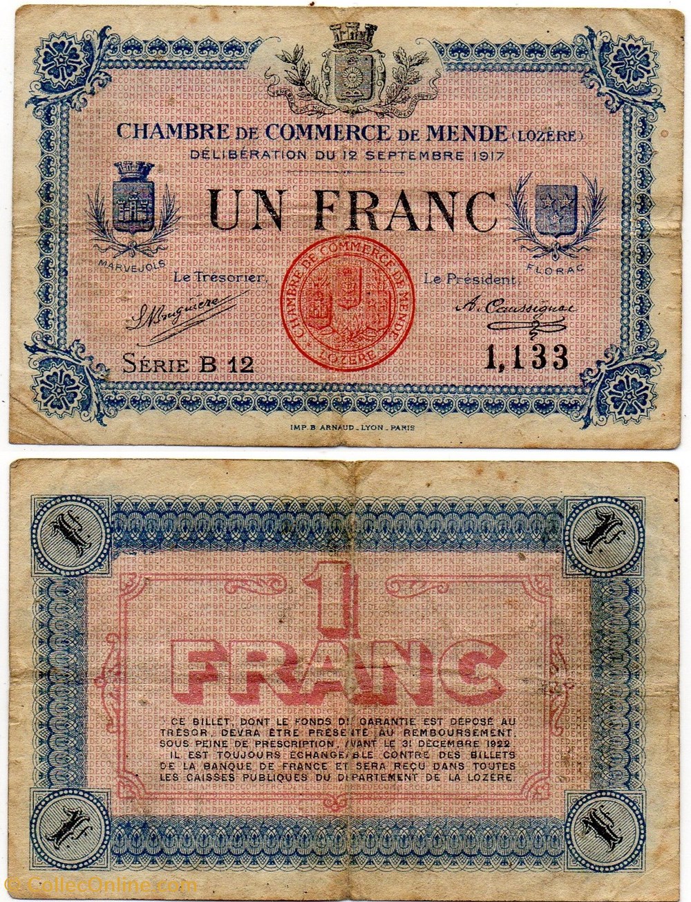 1 franc C.C.M. - Série B14 billets europe france 1 franc c c m serie b14