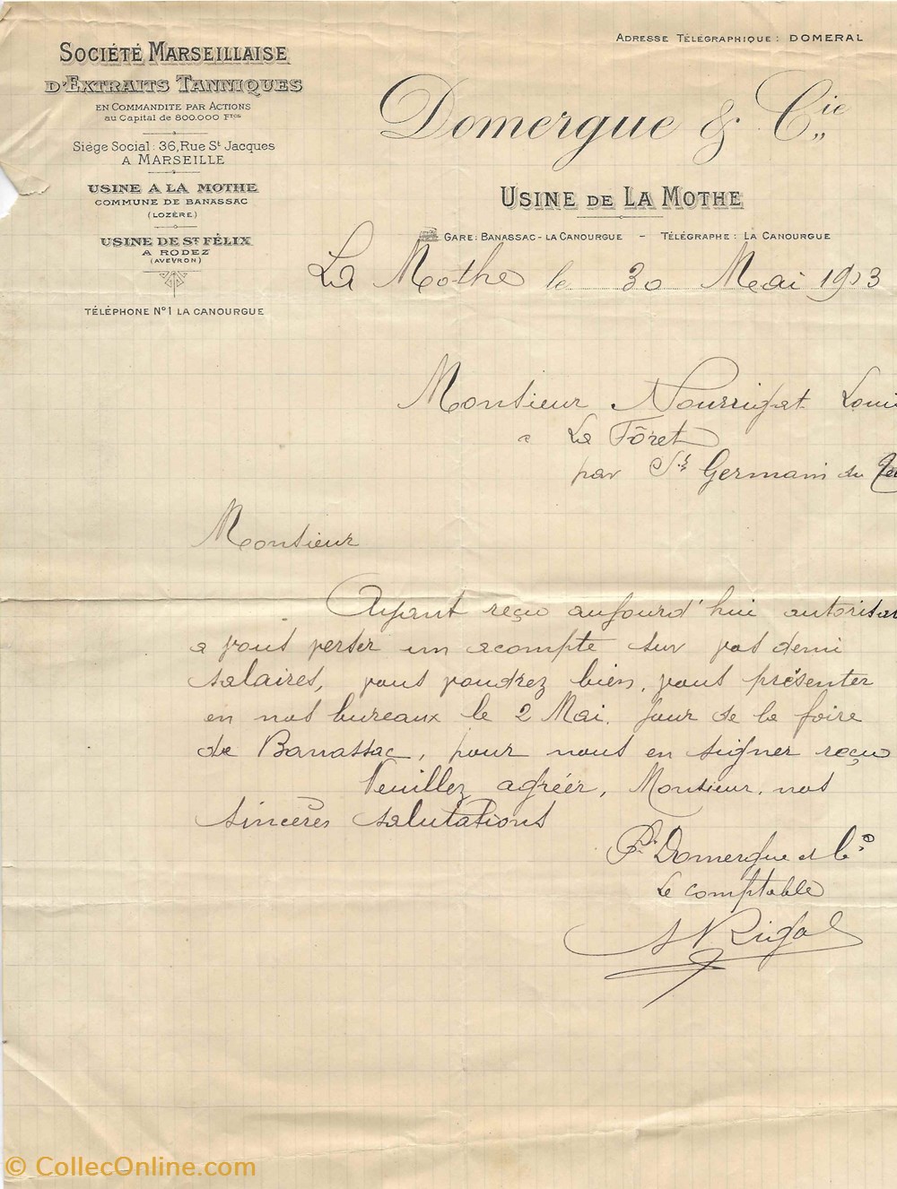 Doumergue G. (1903) documents anciens factures commerciaux doumergue g 1903