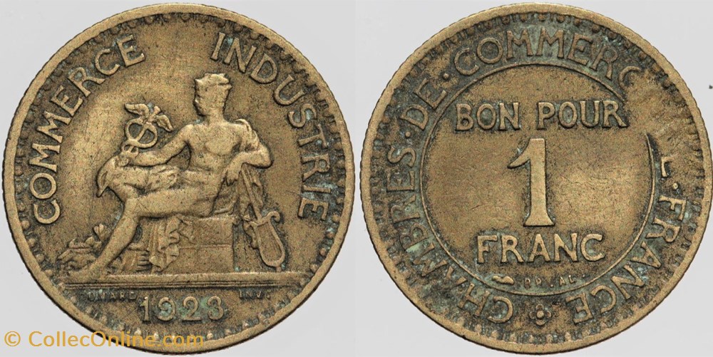 F-218 - Domard - 1 fr. - 1923 défaut monnaies monde france f 218 domard 1 fr 1923 defaut