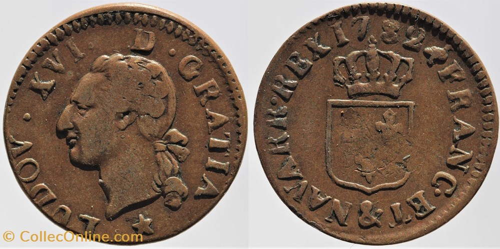 monnaies europe medievale france royales dy 1716 louis xvi liard 1782 aix