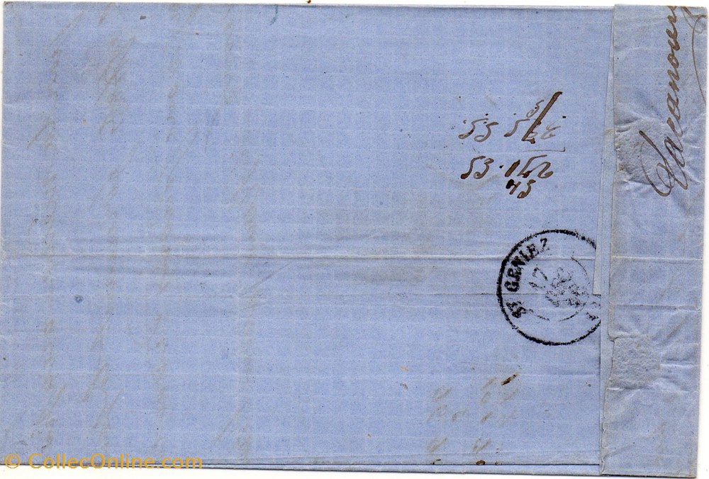 1858 - Cachet type 15 plus P.C. 602 documents anciens marques postales europe 1858 cachet type 15 plus p c 602