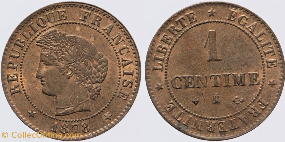 monnaies monde france f 104 troisieme republique ceres 1 c 1878 k
