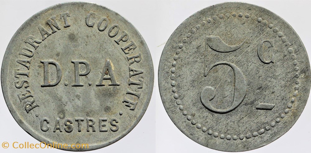 81 - Castres - 5 centimes monnaies monde france 81 castres 5 centimes