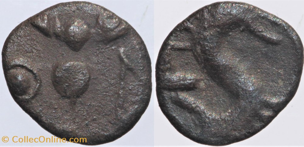 monnaies antiques av jc ap celtes ruscino obole au serpent marin