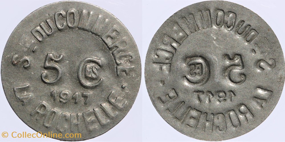 17 - La Rochelle - 5 centimes monnaies monde france 17 la rochelle 5 centimes