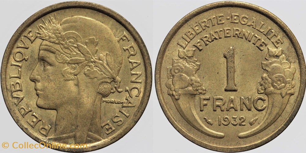 F-219 - Morlon - 1 fr. - 1932 monnaies monde france f 219 morlon 1 fr 1932